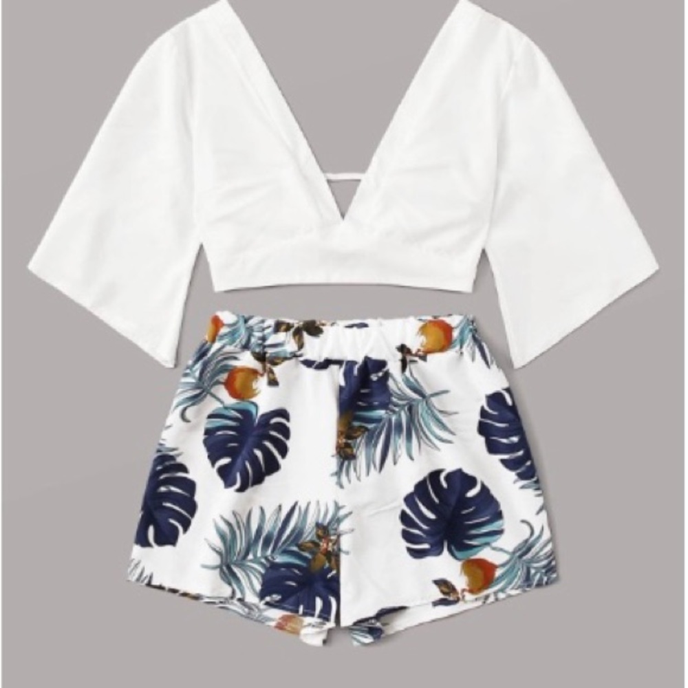 Tropical print shorts
